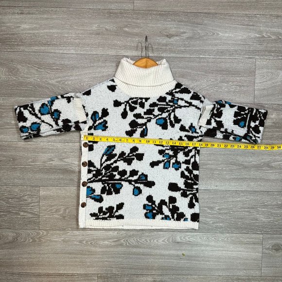 St. John's Bay Womens Turtleneck Long Sleeve Floral Pullover Sweater - Picture 8 of 10